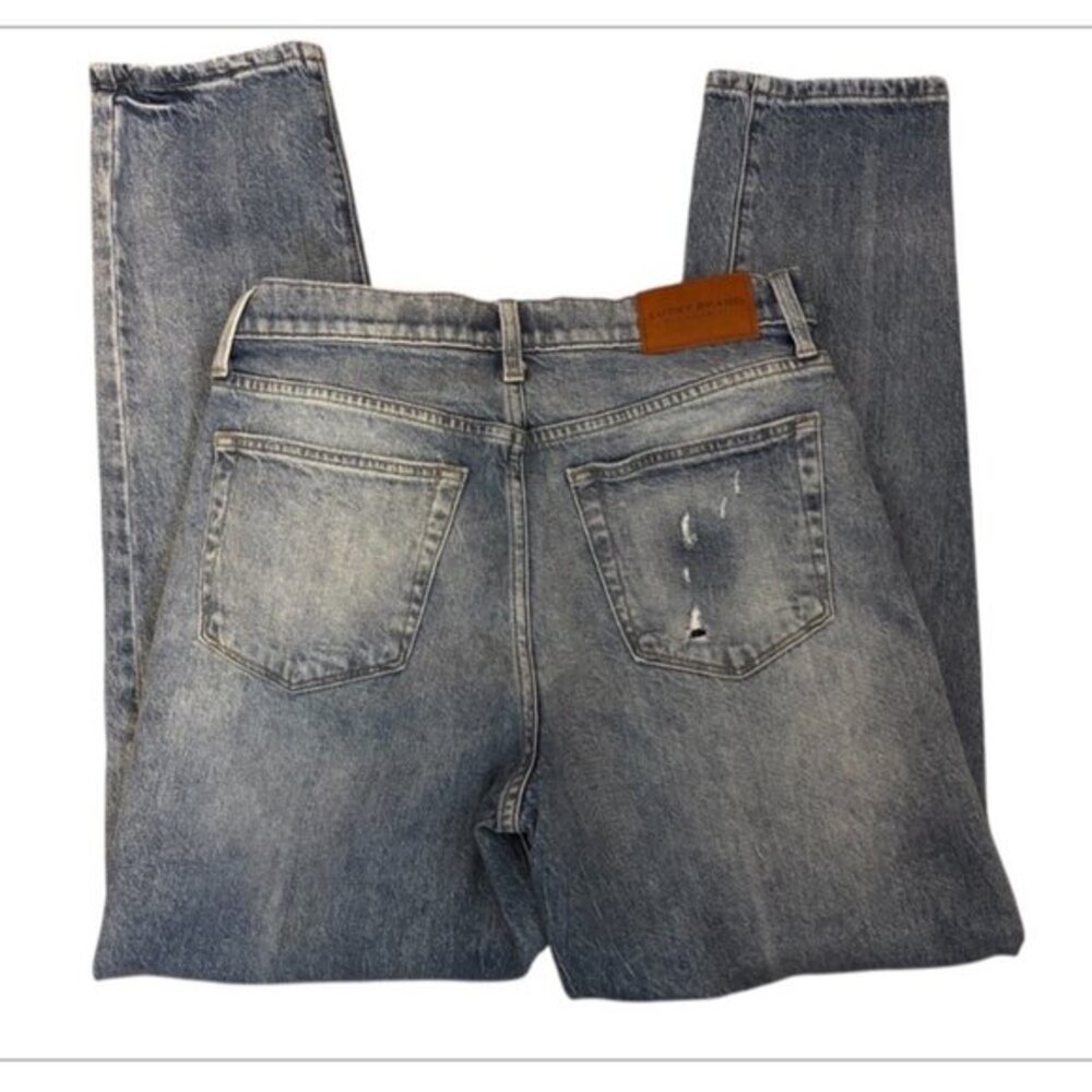 Lucky Brand Los Angeles High Rise Distressed Mom Jean Drew 10/30 Long